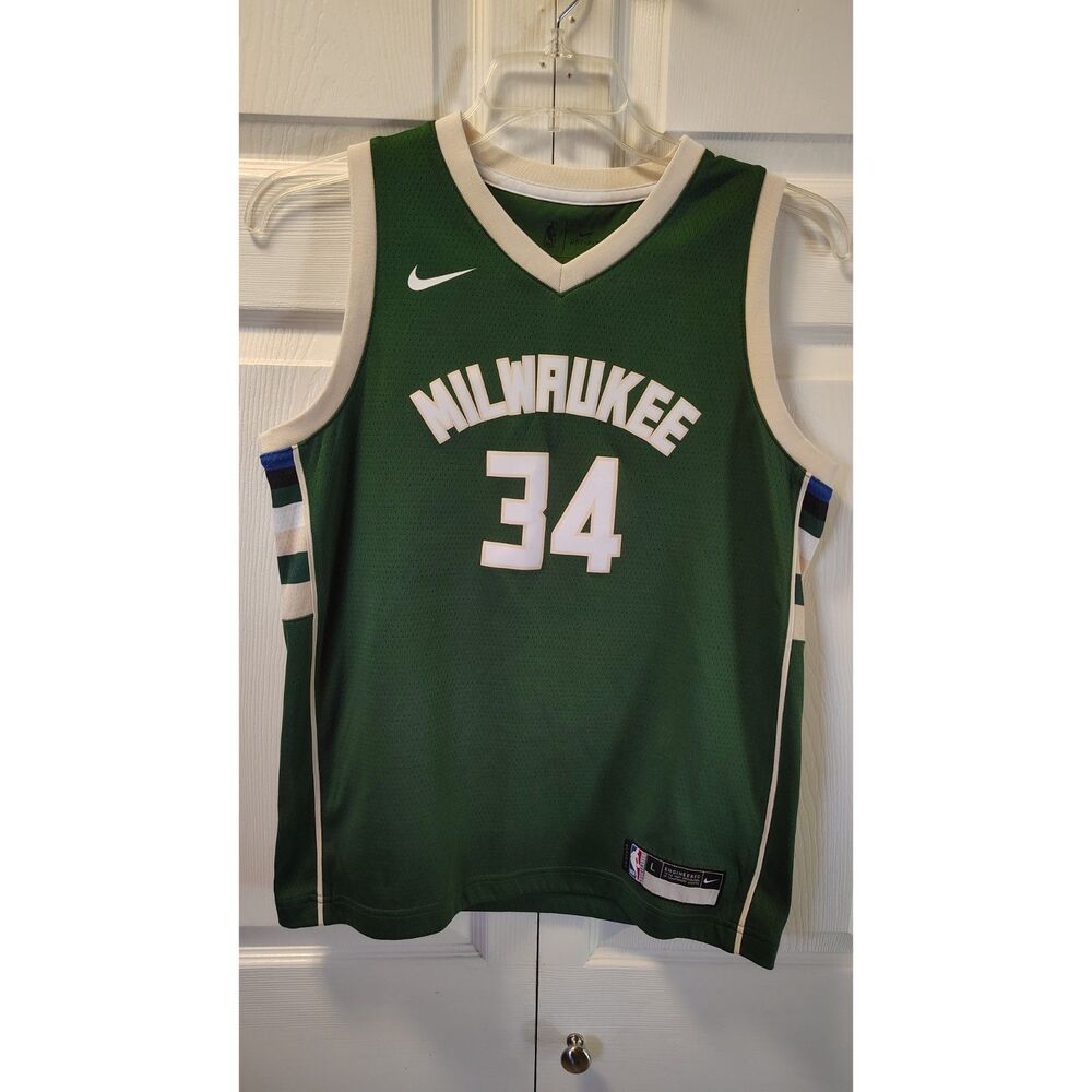 Nike Youth Giannis Antetokounmpo Milwaukee Bucks Icon Swingman Jersey Large